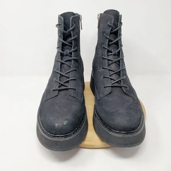 Dolce Vita Boots Womens 10 Platform Black Nubuck Platform Ankle Adyson Punk Goth
