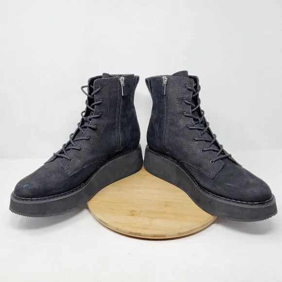 Dolce Vita Boots Womens 10 Platform Black Nubuck Platform Ankle Adyson Punk Goth