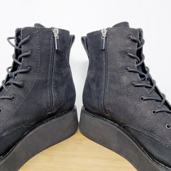 Dolce Vita Boots Womens 10 Platform Black Nubuck Platform Ankle Adyson Punk Goth