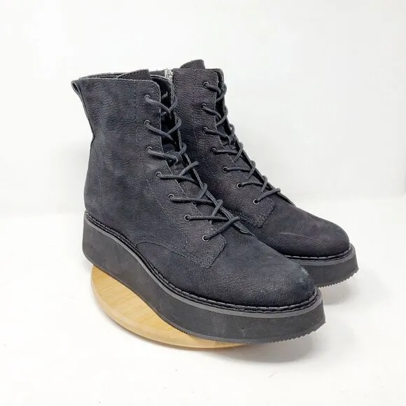 Dolce Vita Boots Womens 10 Platform Black Nubuck Platform Ankle Adyson Punk Goth