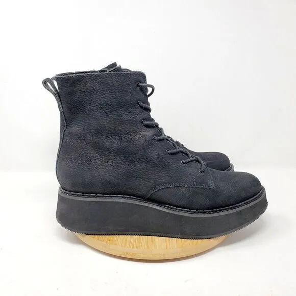 Dolce Vita Boots Womens 10 Platform Black Nubuck Platform Ankle Adyson Punk Goth
