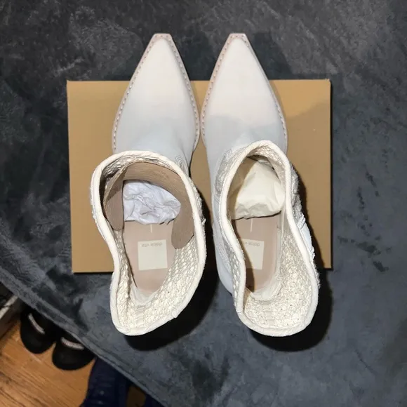 Dolce Vita Cream Western Ankle Boots