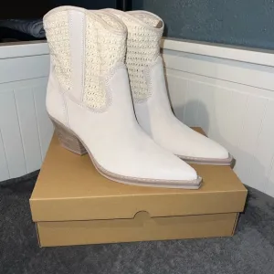 Dolce Vita Cream Western Ankle Boots