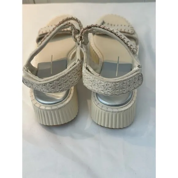 Dolce Vita Debra Suede Platform Banded Sandals Size 7 Ivory.  NWT