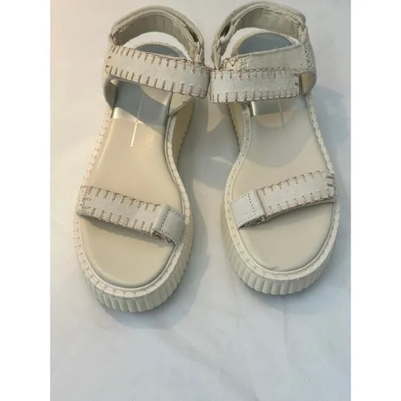 Dolce Vita Debra Suede Platform Banded Sandals Size 7 Ivory.  NWT
