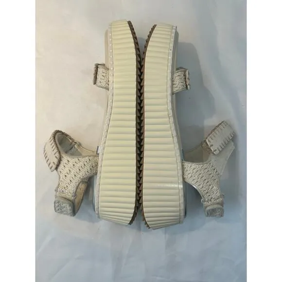 Dolce Vita Debra Suede Platform Banded Sandals Size 7 Ivory.  NWT