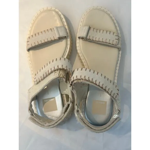 Dolce Vita Debra Suede Platform Banded Sandals Size 7 Ivory.  NWT