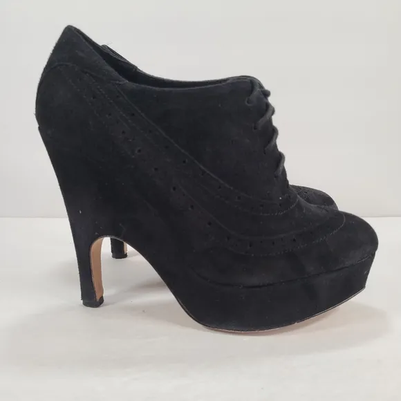 Dolce Vita Harrison Black Suede Platform Oxford Shoes Women's 7