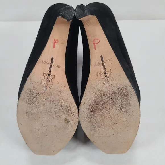 Dolce Vita Harrison Black Suede Platform Oxford Shoes Women's 7