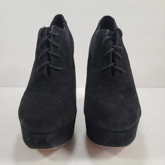 Dolce Vita Harrison Black Suede Platform Oxford Shoes Women's 7