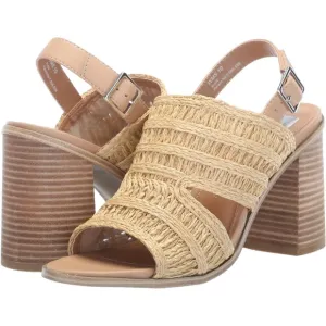 Dolce Vita Rian Natural Woven Rattan Jute Straw Slingback Block Heel Sandals 9