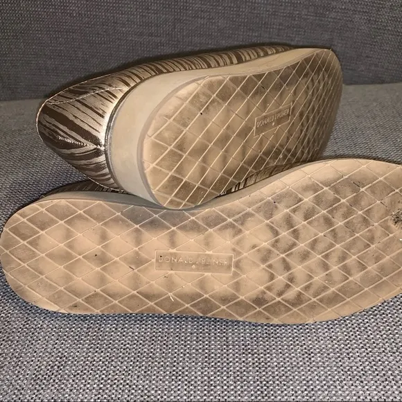 Donald J Pliner Betina RY metallic gold colored slip on sneaker shoes