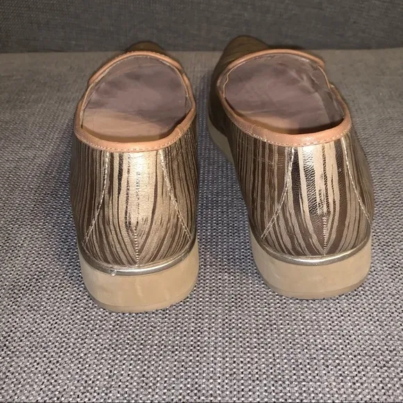 Donald J Pliner Betina RY metallic gold colored slip on sneaker shoes