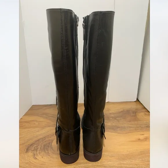Donald J Pliner Black Elastic Knee High Boots
