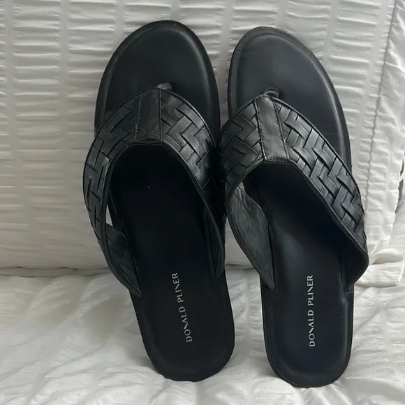 Donald J. Pliner Black Woven Sandals
