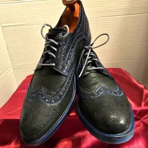 DONALD J. PLINER EMERI WINGTIP OXFORD NAVY BLUE LEATHER MEN'S SHOES SIZE 10.5