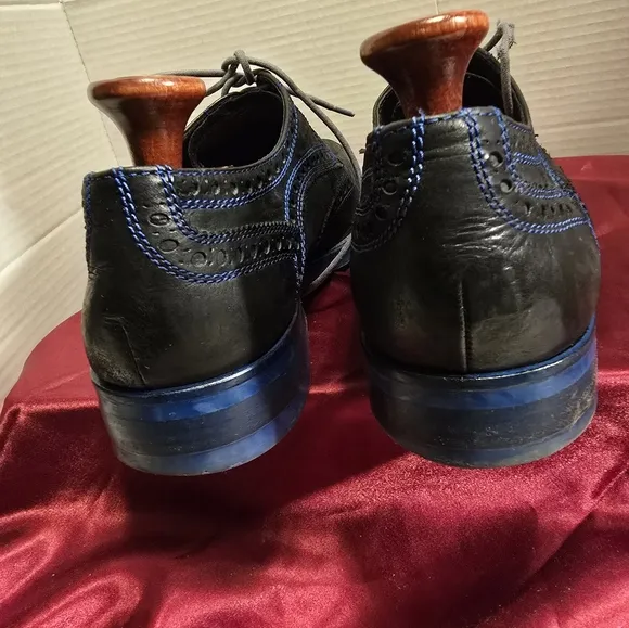 DONALD J. PLINER EMERI WINGTIP OXFORD NAVY BLUE LEATHER MEN'S SHOES SIZE 10.5