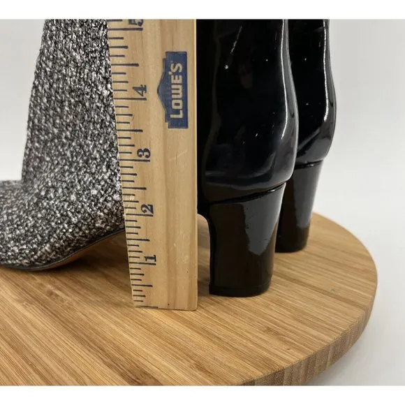 DONALD J PLINER Women Booties Black Grey 9‎ M Jaxx Ankle Boots Sparkle Shimmer