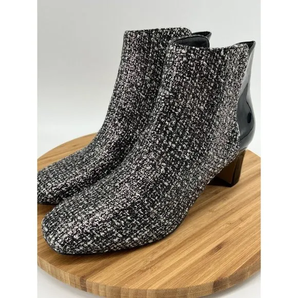 DONALD J PLINER Women Booties Black Grey 9‎ M Jaxx Ankle Boots Sparkle Shimmer