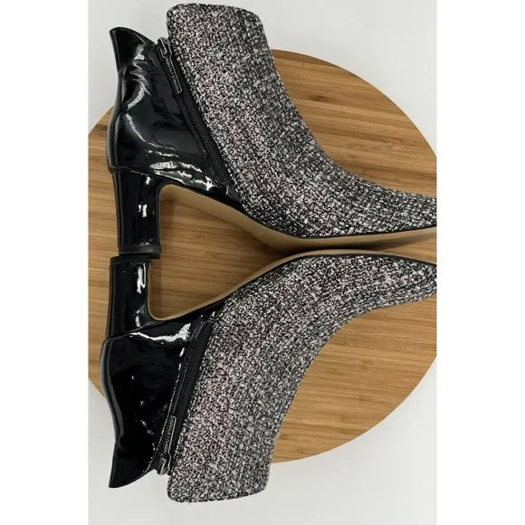 DONALD J PLINER Women Booties Black Grey 9‎ M Jaxx Ankle Boots Sparkle Shimmer