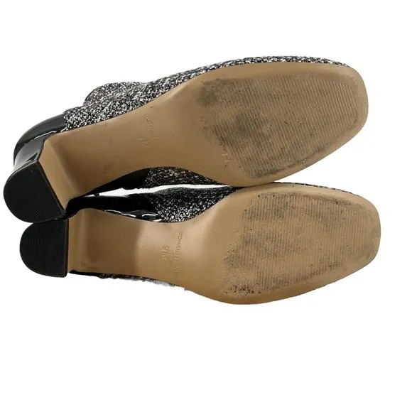 DONALD J PLINER Women Booties Black Grey 9‎ M Jaxx Ankle Boots Sparkle Shimmer