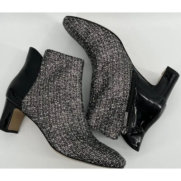 DONALD J PLINER Women Booties Black Grey 9‎ M Jaxx Ankle Boots Sparkle Shimmer