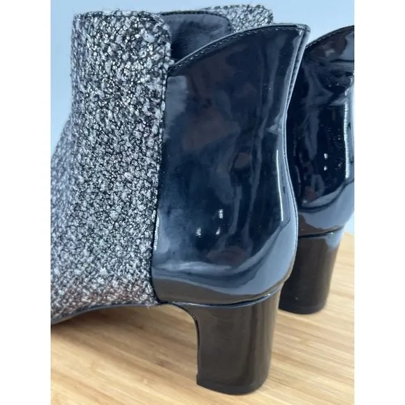 DONALD J PLINER Women Booties Black Grey‎ 9 M Jaxx Ankle Boots Sparkle Shimmer