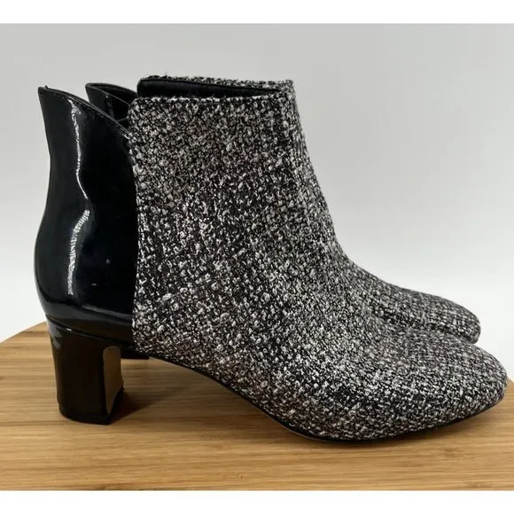DONALD J PLINER Women Booties Black Grey 9‎ M Jaxx Ankle Boots Sparkle Shimmer