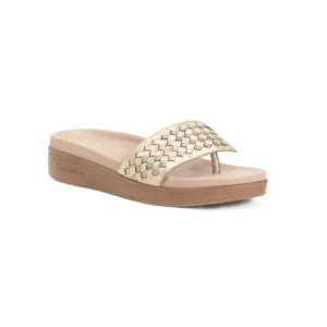DONALD PLINER Platino Leather Fifi Wedge Sandals