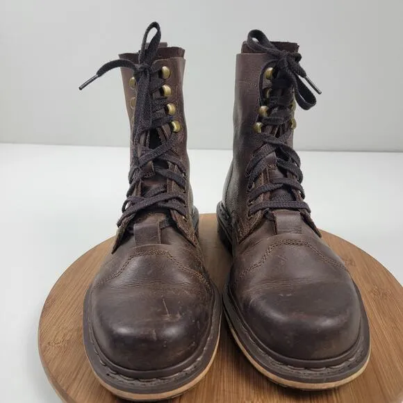 Dr. Doc Martens Pier Men’s Boots Shoe Sz 9 Brown Leather Boots 8” Lace Up