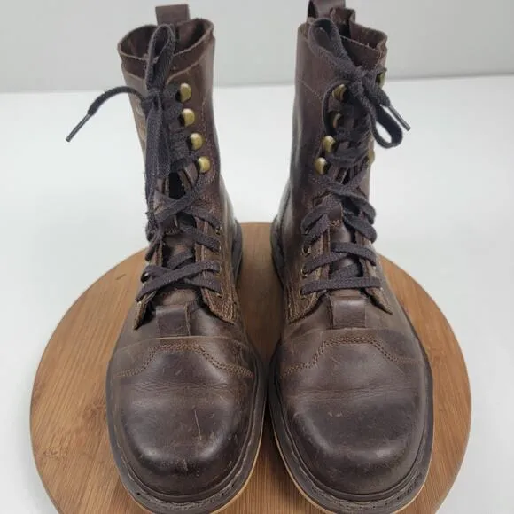 Dr. Doc Martens Pier Men’s Boots Shoe Sz 9 Brown Leather Boots 8” Lace Up