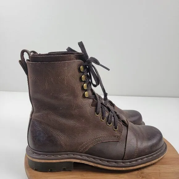 Dr. Doc Martens Pier Men’s Boots Shoe Sz 9 Brown Leather Boots 8” Lace Up