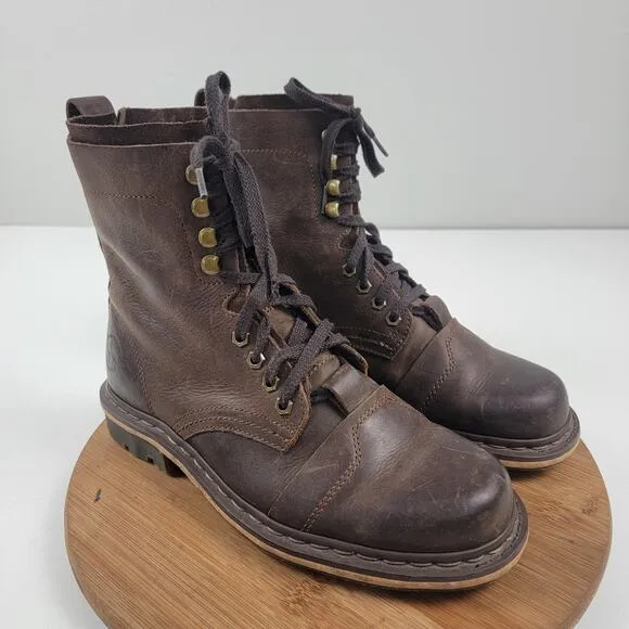 Dr. Doc Martens Pier Men’s Boots Shoe Sz 9 Brown Leather Boots 8” Lace Up