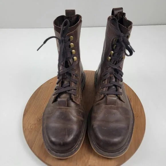 Dr. Doc Martens Pier Men’s Boots Shoe Sz 9 Brown Leather Boots 8” Lace Up