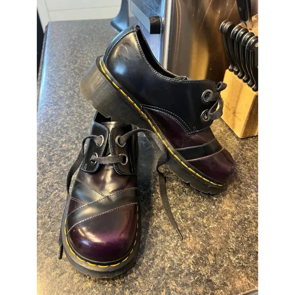 Dr. Doc Martens Sylwia Purple Ombre Vegan Leather Shoes US 9