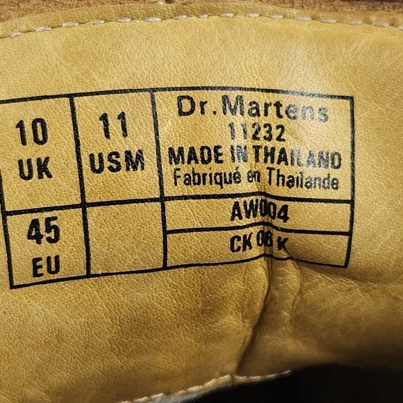 Dr. Martens 11232 Brown Leather Derby Shoes Lace Up Men's Size 11