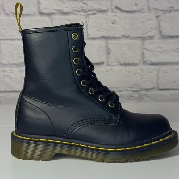 Dr. Martens 1460 8-Eye Black Vegan Boots, Women's 5 US