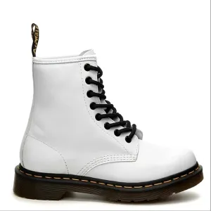 Dr. Martens 1460 &quot;Pascal&quot; White Leather Lace Up Combat Boot Shoe, Women's Size 6