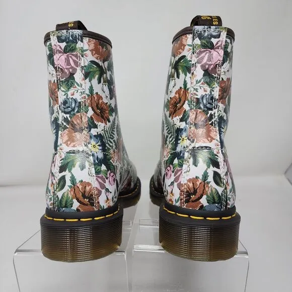 Dr Martens 1460 Boots Womens 7 Multicolor Floral English Garden Leather Combat