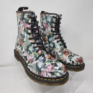 Dr Martens 1460 Boots Womens 7 Multicolor Floral English Garden Leather Combat