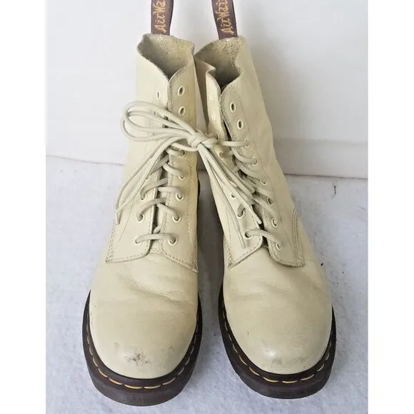 Dr Martens 1460 Pascal Virginia Leather butterLemon Yellow Women's Boots Size 11