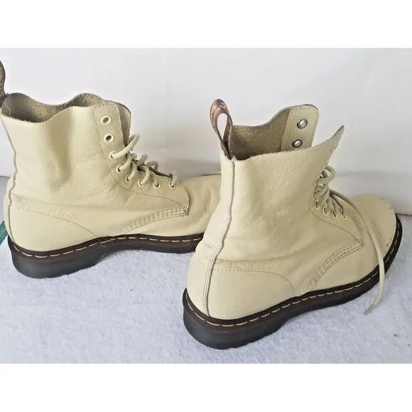 Dr Martens 1460 Pascal Virginia Leather butterLemon Yellow Women's Boots Size 11