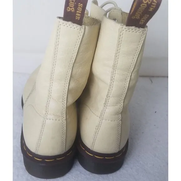 Dr Martens 1460 Pascal Virginia Leather butterLemon Yellow Women's Boots Size 11