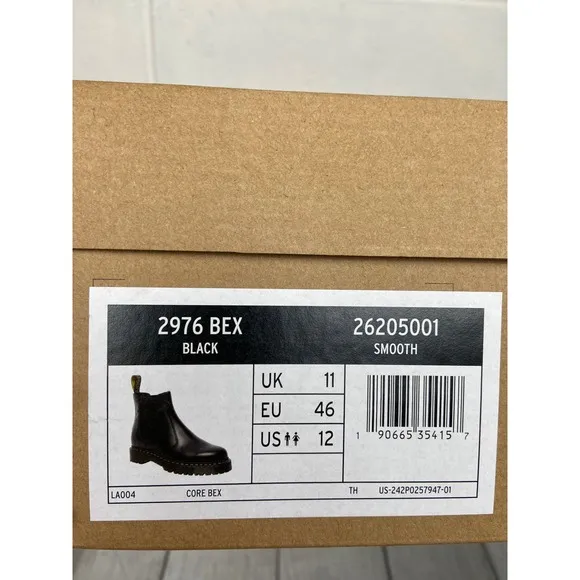 Dr. Martens 2976 Bex Chelsea Boots Platform Smooth Black US 12 Unisex 26205001