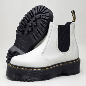 Dr. Martens 2976 Quad Platform Chelsea Boot White Leather Women’s Size 7 New