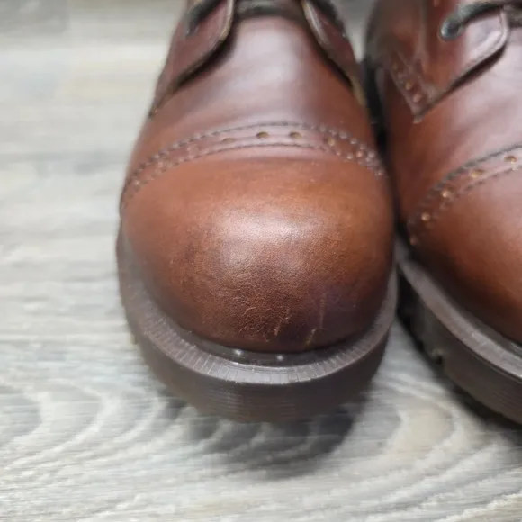 Dr. Martens 8125 Brown Cap Toe Boots UK 9 US 10 Made England Vintage Old Money