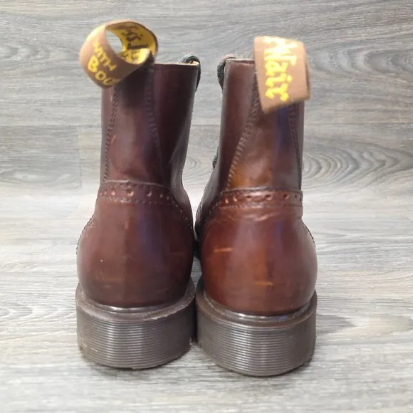 Dr. Martens 8125 Brown Cap Toe Boots UK 9 US 10 Made England Vintage Old Money