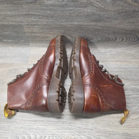 Dr. Martens 8125 Brown Cap Toe Boots UK 9 US 10 Made England Vintage Old Money