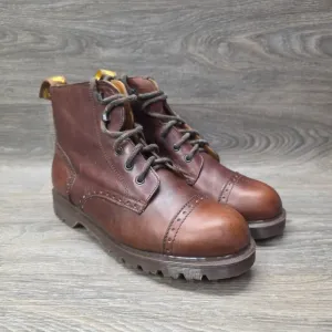 Dr. Martens 8125 Brown Cap Toe Boots UK 9 US 10 Made England Vintage Old Money