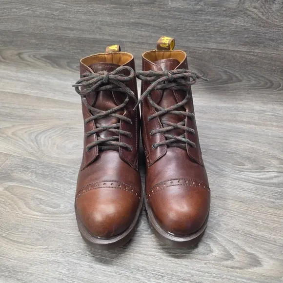 Dr. Martens 8125 Brown Cap Toe Boots UK 9 US 10 Made England Vintage Old Money